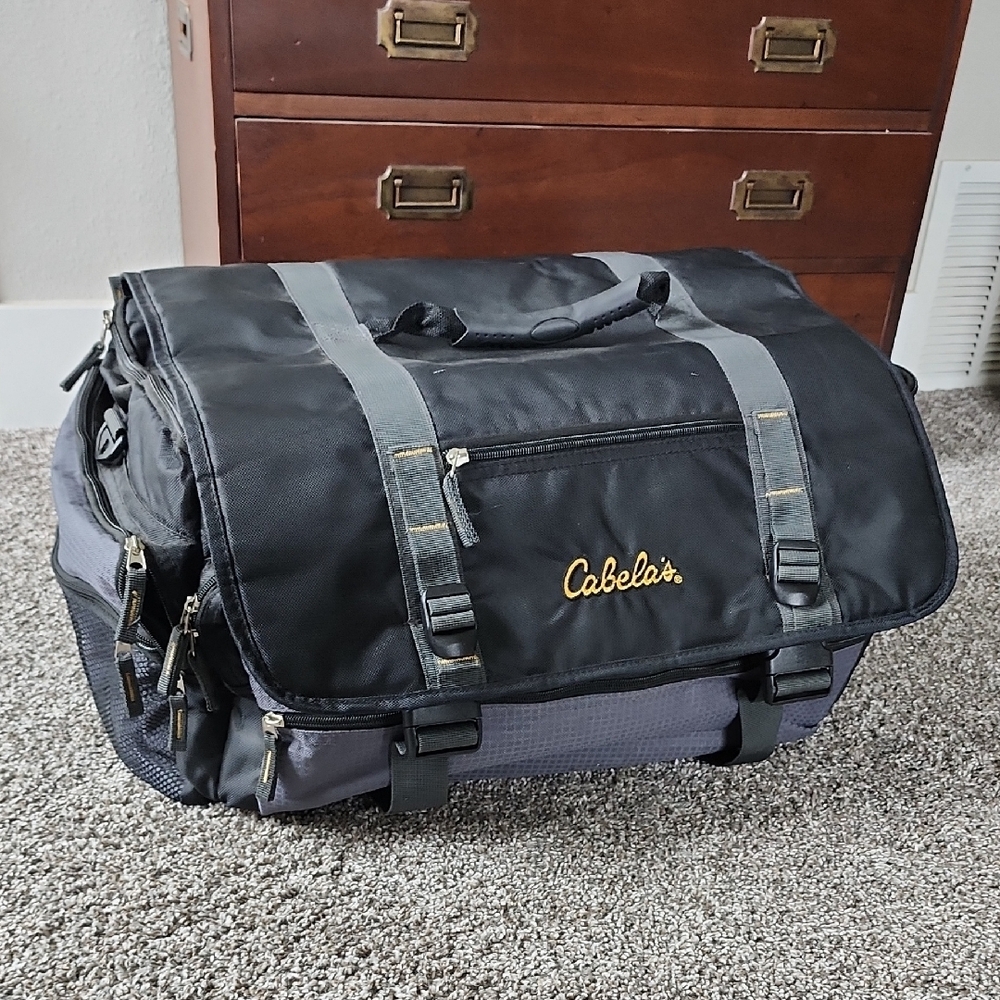 Cabela's Black and Gray Duffel Bag with Tactical Design